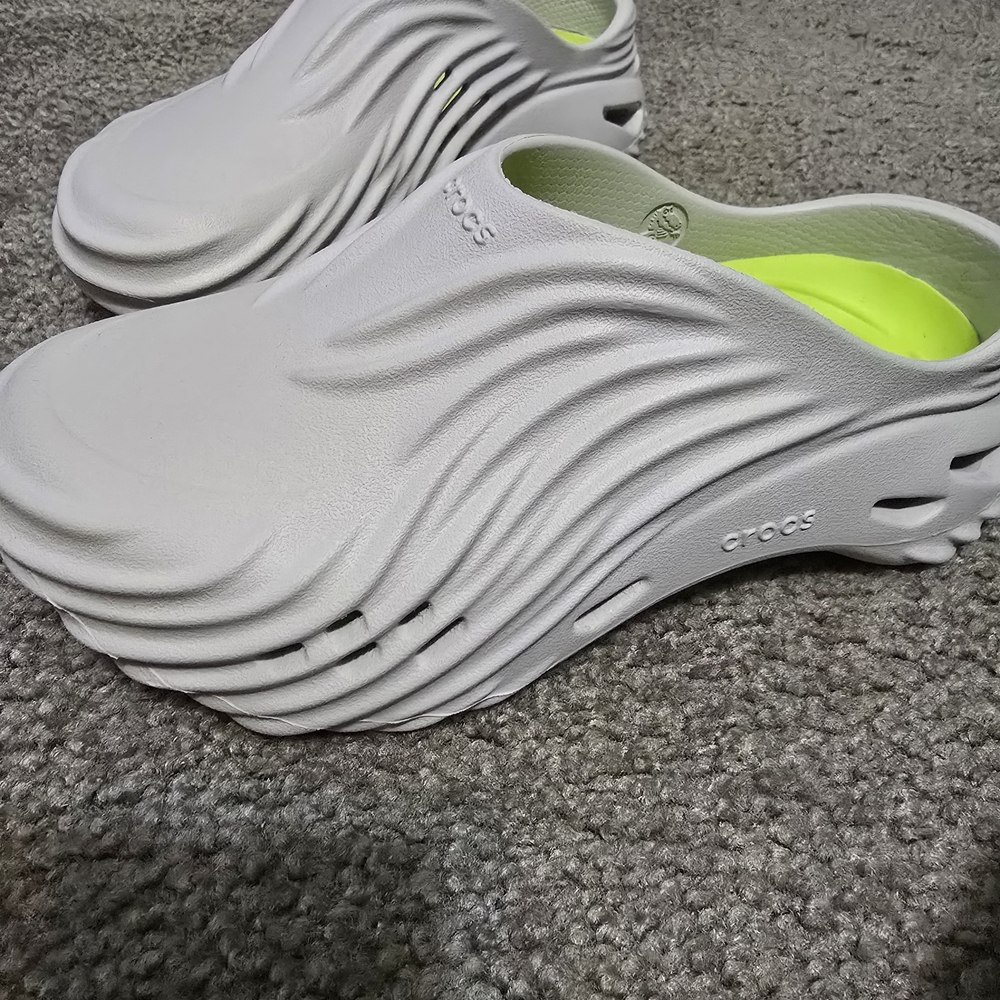 Crocs Echo Wave Clogs In Atmosphere and Neon